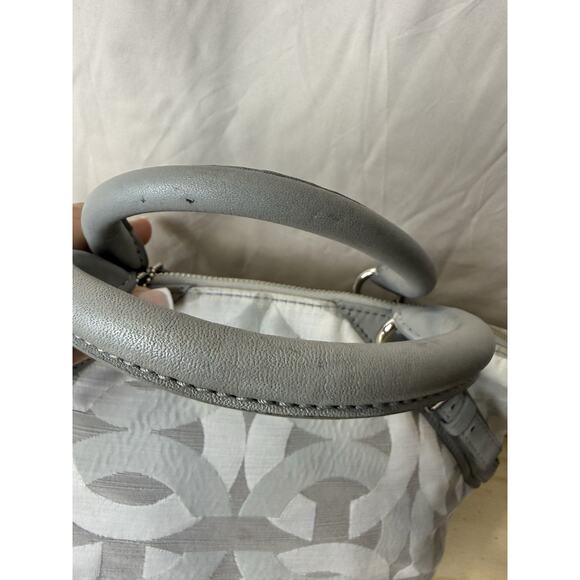 Coach Madison Sophia Satchel Grey Jacquard Fabric Purse Silver Hardware - Picture 6 of 16